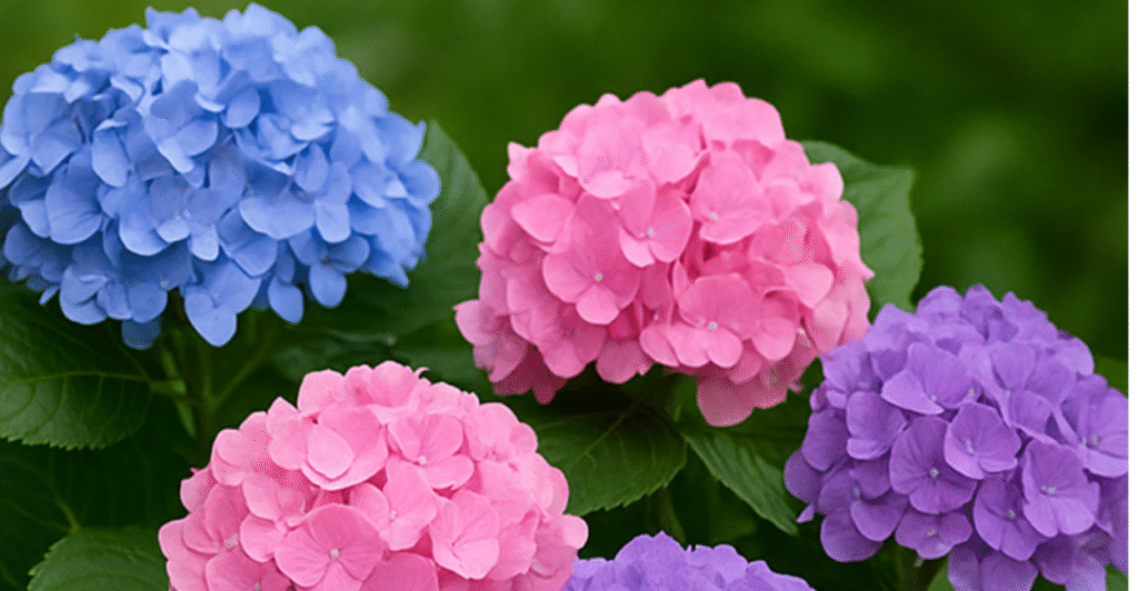 Transformar a cor das hortensias
