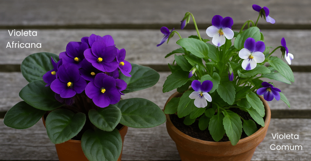violeta africana x violeta comum