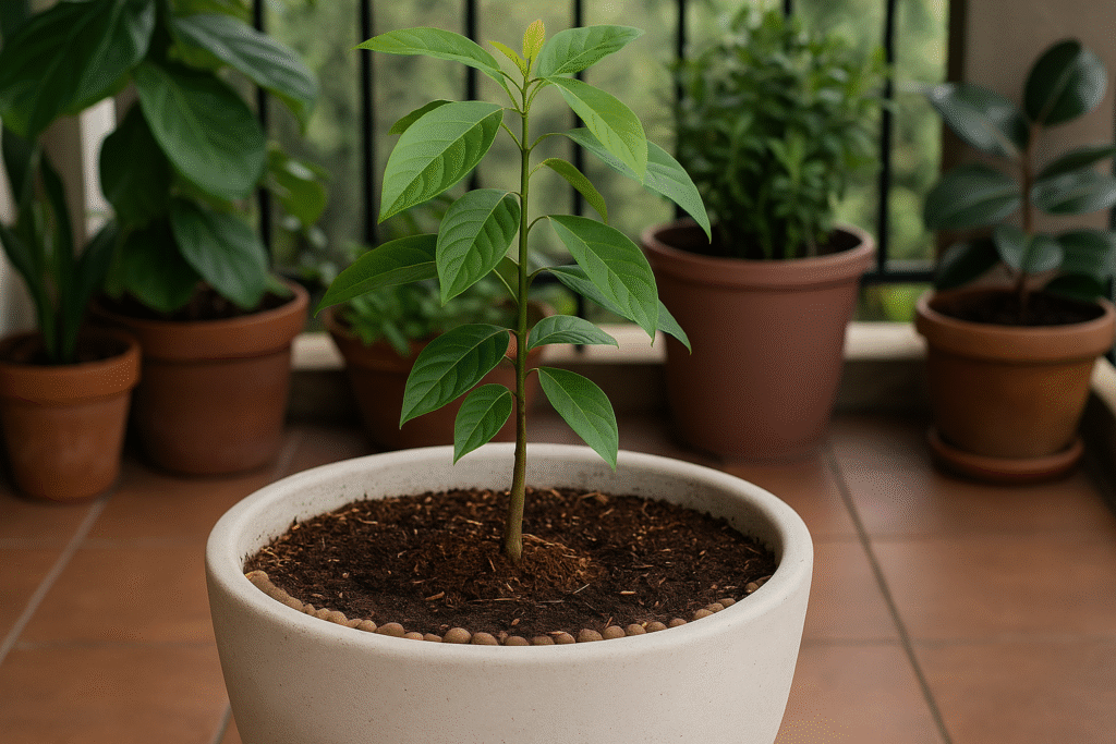 como plantar abacate em vaso